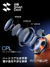 SmartDevil スマホ用 CPLフィルター 偏光 ARコーティング 4K高画質 水面 ガラス 反射防止 高解像度 コンパクト ライブ撮影