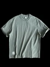 無地ワイドバージョンアメリカンレトロTシャツ半袖