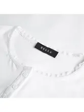 レディース 夏用レースリボン付きフィットTシャツ【ウエストシェイプ・短丈】
