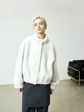 MeeLeeMeeLab オリジナル メンズエレガント新中式 立ち襟エコファーショートジャケット【秋冬用】