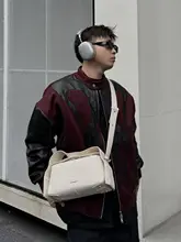 高級感あふれる牛皮製 ショルダーバッグ【通勤用・男女兼用・アシンメトリーデザイン】