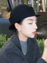 ウールの帽子 女性用 秋冬用 暖かいフィッシャーマンハット