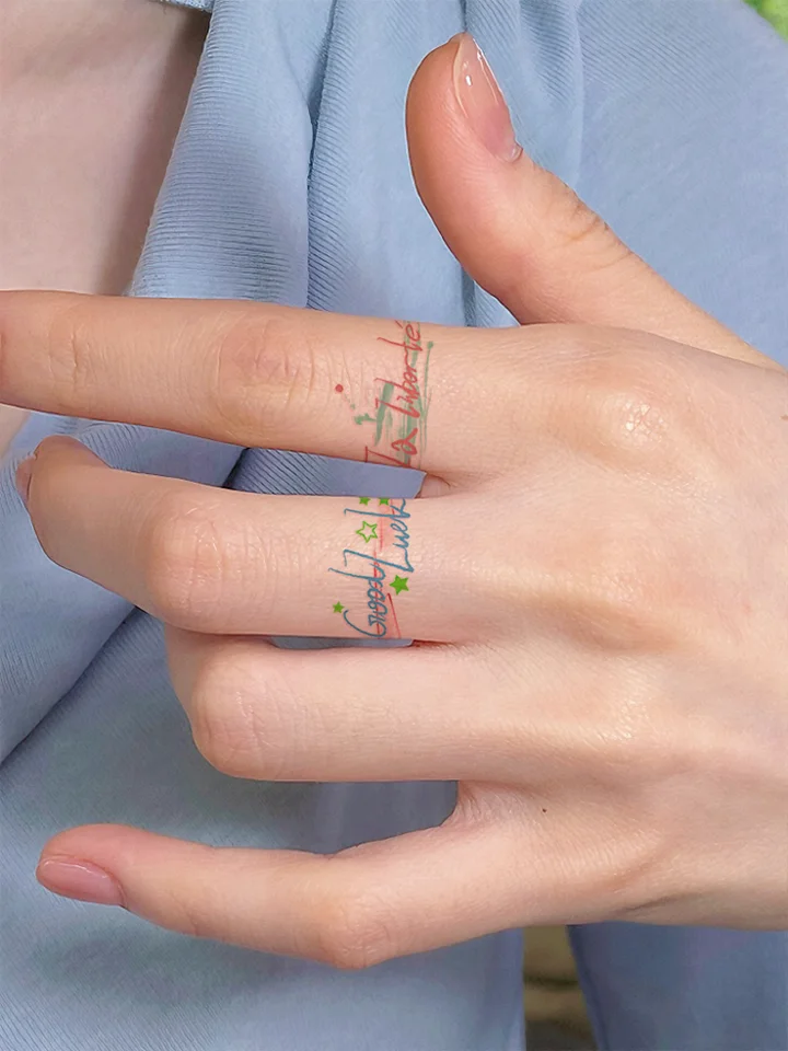 グラデーションバタフライタトゥーシール【防水・カラフル・指用】