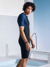 WATERTIME 防尻隠しデザインのメンズ連体水着【速乾・UVカット・サーフィン用】【セットアップ対応】