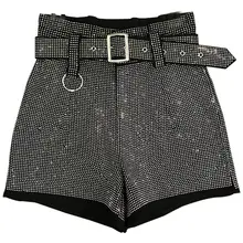 スタイリッシュな装飾ベルト付きショートパンツ【水晶デザイン・軽やかな着心地・トレンド】（セットアップ対応）