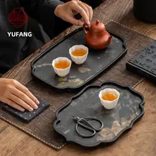 新中式 小型干泡茶盤【高級デザイン・一つの茶壺と二つのカップ付き】