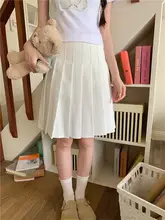 プリーツ中丈スカート【女子高生スタイル・春夏用・ウエストゴム】