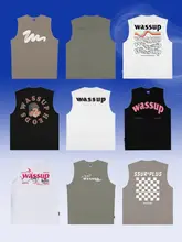 夏用 無袖Tシャツ【男女兼用・カジュアルデザイン・トレンド】（セットアップ対応）