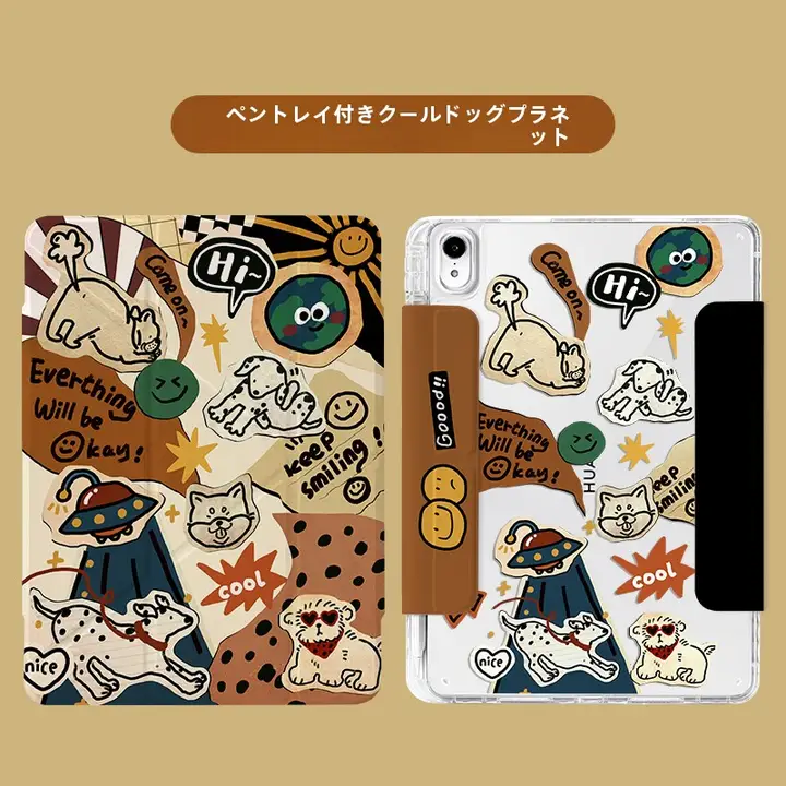 MOROCK 磁気吸着式 タブレット保護ケース【ペンホルダー付き・アクリル製・透明・縦向き対応】