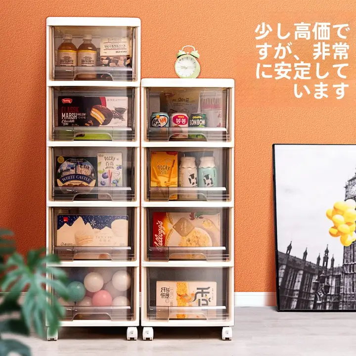 引き出し収納 多段 ラック プラスチック 移動式 家庭用 お菓子収納 小物 壁寄せ