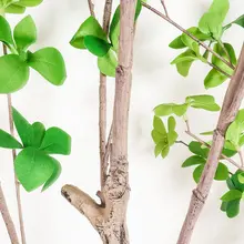 吊り鐘風デザインのリアルなグリーン植物【マツバギクの偽物の枝・インテリア装飾用】