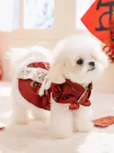 hipidog 冬用犬服【コットン製・華やか唐装デザイン・小型犬用】（セットアップ対応）