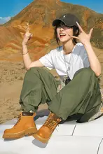 Camel 防水加工の厚底マーティンブーツ【登山用・女性用・工事現場にも対応】
