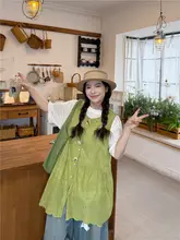 背心ワンピースとTシャツ、デニムパンツ（セットアップ対応）