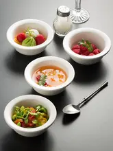 可愛いミニ草帽型調味皿【白色・火鍋用・デザート皿】