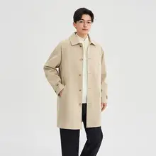 春季 メンズ トレンチコート【カジュアルデザイン・フィット・翻領】