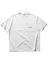 漫渡 320gダブルファブリック刺繍ポケット付きショートスリーブTシャツ【ルーズフィット・ポケットデザイン】