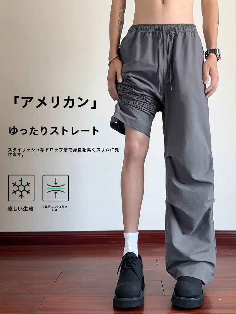 男性用メッシュ冷感パンツ：夏のカジュアルスタイルに最適な通気性とフィット感