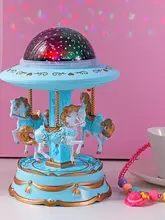 星空投影の回転木馬音楽ボックス【カートゥーンデザイン・誕生日プレゼントに最適】