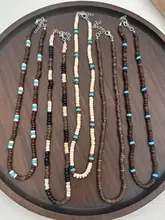 ボヘミアンスタイルのココナッツシェルとウッドビーズのネックレス【ファッション・ユニセックス・レトロデザイン】