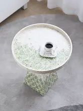 天然貝母エッジの装飾コーヒーテーブル【フレンチスタイル・高級感・サイドテーブル】