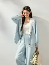 スウェット パンツ セットアップ レディース 大きいサイズ ぽっちゃり 韓流 着痩せ パッチワーク レースフード ダスティブルー