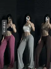 ジッパー付き レディース ヨガ＆フィットネス用 ストレートパンツ【通気性・快適な着心地・小腰デザイン】