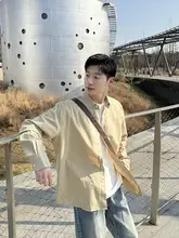 五折デザイン カーキの基礎長袖シャツ【春秋用・カジュアル】