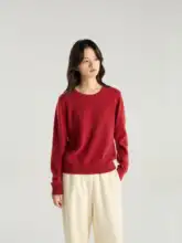 prefree 低彩度ハナカンザシレッド 100%カシミヤセーター