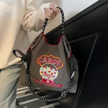 バルチェーン刺繍のエコトートバッグ【大容量・軽量・ナイロン製】