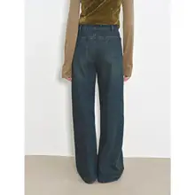 デザイン性の高い 全棉ウォッシュデニムパンツ【中腰・スリムフィット・耐久性あり】