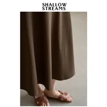 SHALLOW STREAMS ハイウエストシェイプ半身スカート【Aライン・中丈・夏用・大きなフレア】