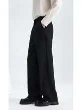 ビジネス用 メンズ ストレートパンツ【夏用・黒・ゆったり・伸縮性あり】