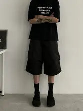 アメリカンビンテージ風 デザイン 大きめカットの七分丈パンツ【ユニセックス・ゆったりとしたワークスタイル】（セットアップ対応）