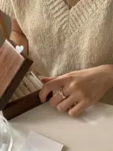 デザイン性のあるオープンリング【S925純銀・パール・ダイヤ付き】