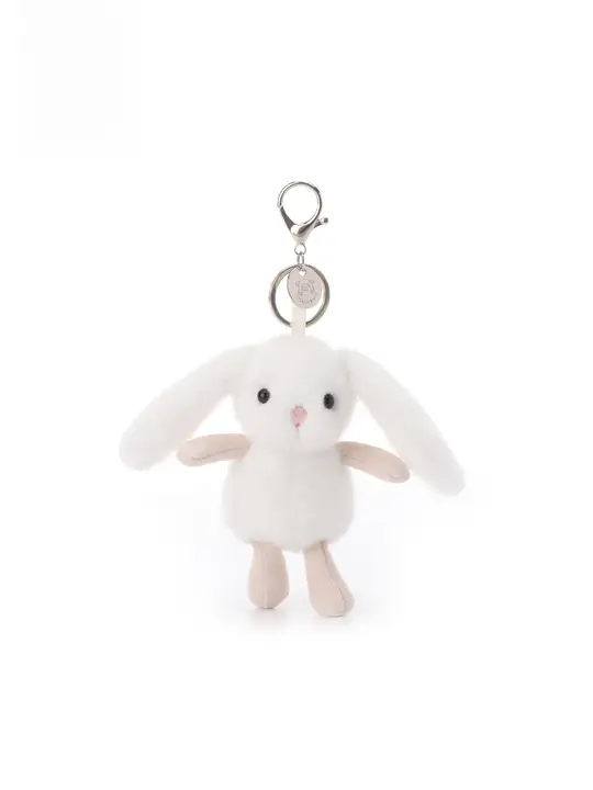 可愛い夏のウサギ型キーホルダー付き毛 Plushおもちゃ【子供用・男女兼用・誕生日ギフトぬいぐるみ】