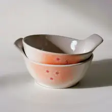 おしゃれな日本風 陶磁器飯碗【サラダ・火鍋用・取っ手付き・輸出用】