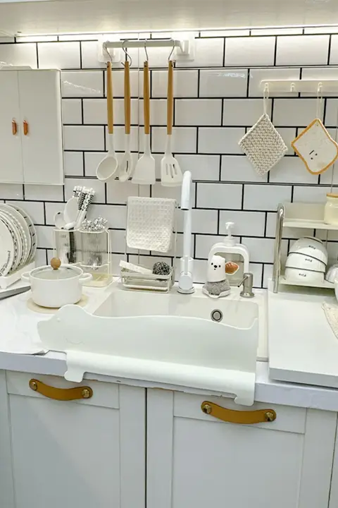 かわいい犬デザインのキッチン用水止めパネル【シンク用・防水・取り付け簡単】