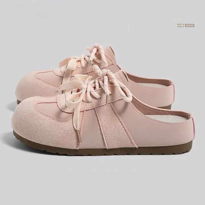 春用ピンクのスリッポンパンプス【ローヒール・カジュアル・女性用】（セットアップ対応）