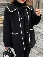 極上の柔らかさの粒状フリースコート【冬用・ゆったり・ラムウール・春先にぴったり】