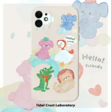 液状シリコン製 韓国風イラスト全包型スマートフォンケース【iPhone・Huawei・Xiaomi・OPPO・Vivo対応】