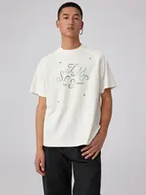 ヴィンテージロゴデザインのダイアモンドTシャツ【銅製スタッズ付き・印刷デザイン】