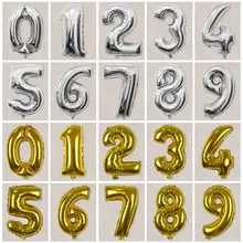 英文字母アルミ製バルーン【誕生日パーティー装飾用・小型・数字デザイン】
