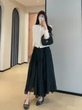 デザイン性のある不規則な裾の中長丈Aラインスカート【アセテート・女性用・春夏】