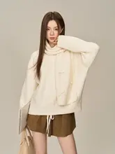 秋冬用 デザインニットセーター【赤・リボン付き・クリスマススタイル】