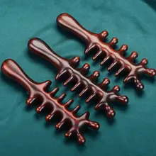 天然紫檀製 幅広歯マッサージコーム【女性用・長髪・頭皮マッサージ対応】