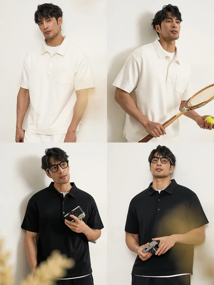 ZINGCHEN ポケット付き メンズポロシャツ【夏用・ショートスリーブ・スポーティスタイル】