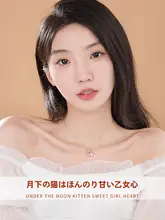 月下の猫モチーフ シルバーネックレス【洗練されたデザイン・プレゼントに最適】