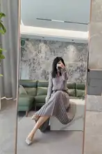 真丝の切替デザインシャツ【刺繍入り・ストレートパンツ付き】（セットアップ対応）