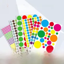 幼稚園用 カラフルな丸型自己粘着ステッカー【分類用・無地】